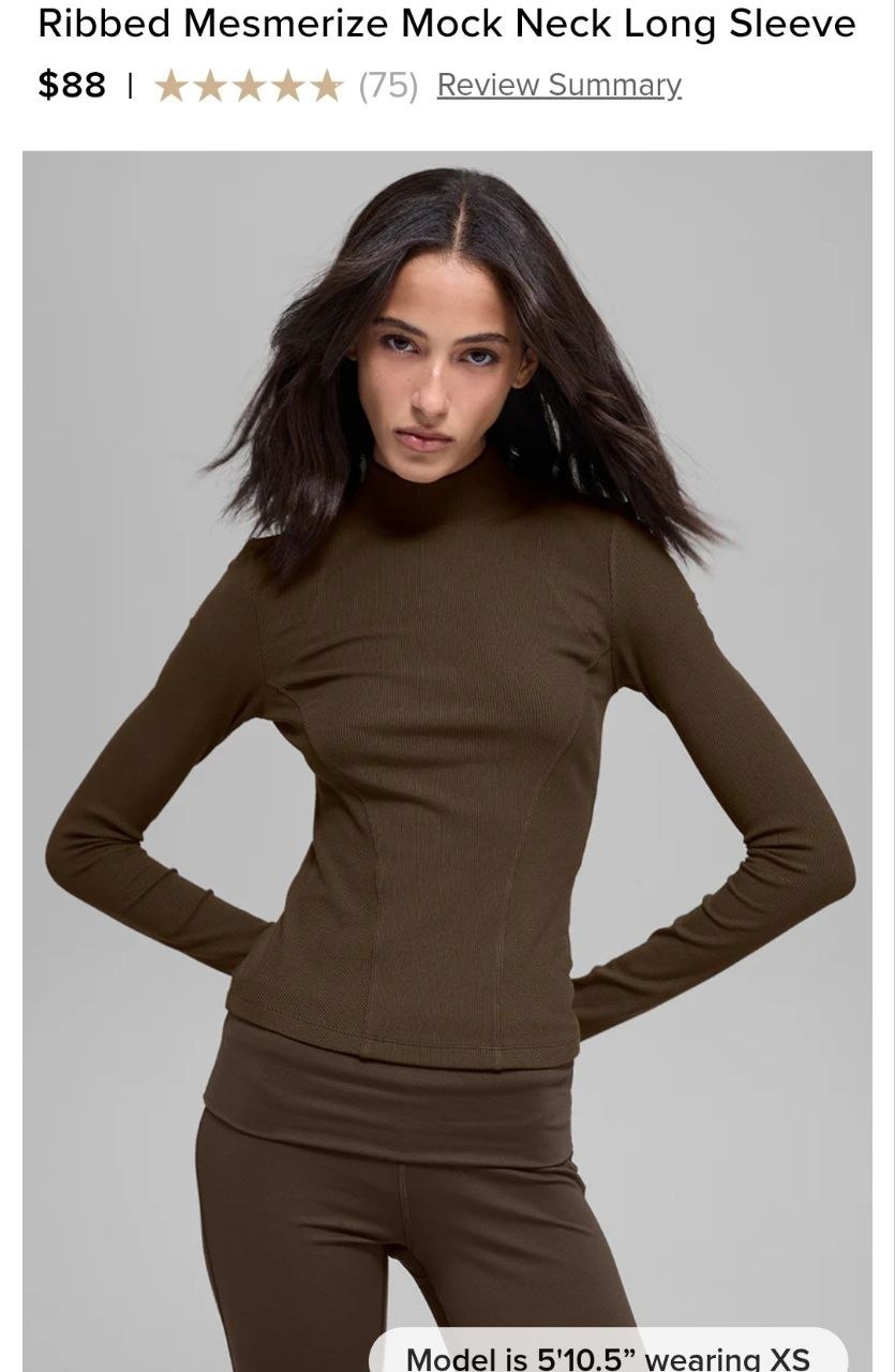 Ribbed Mesmerize Mock Neck Long Sleeve