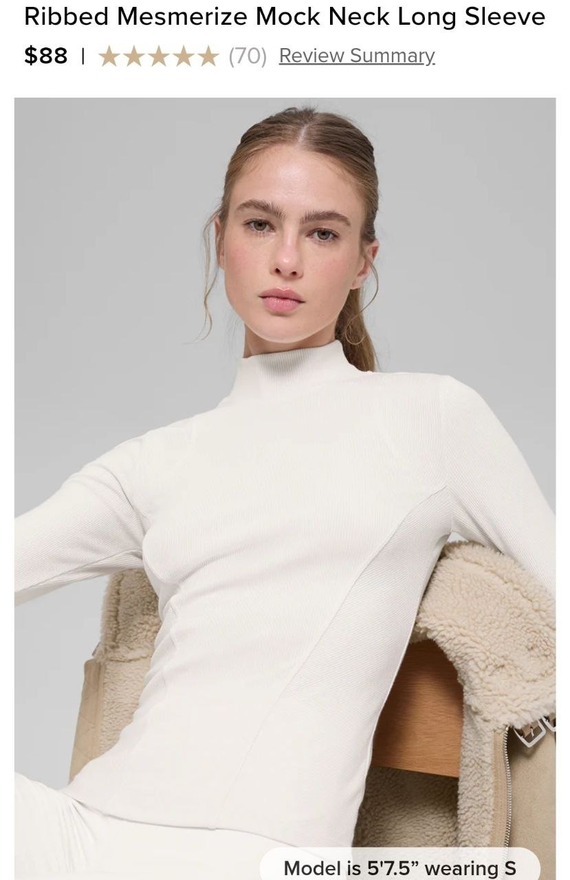 Ribbed Mesmerize Mock Neck Long Sleeve