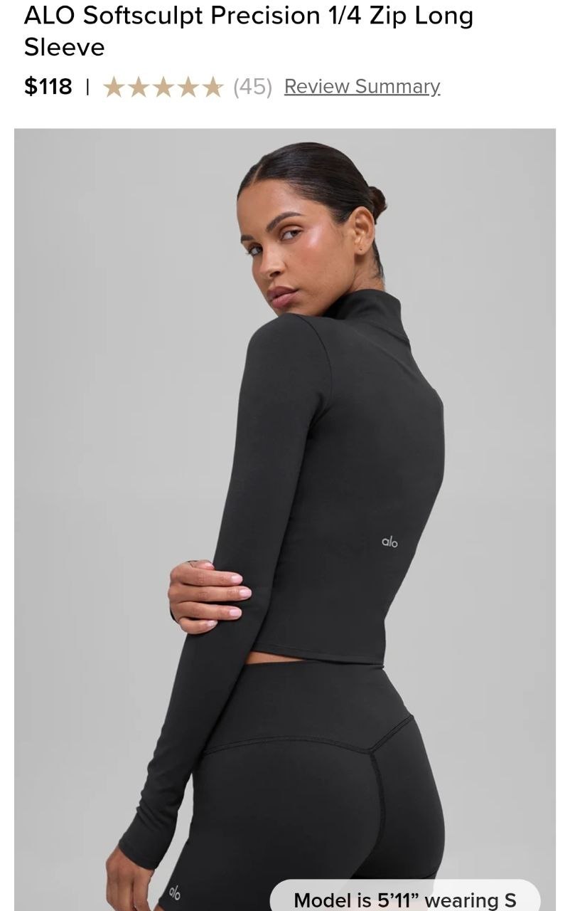 ALO Softsculpt Precision 1/4 Zip Long Sleeve