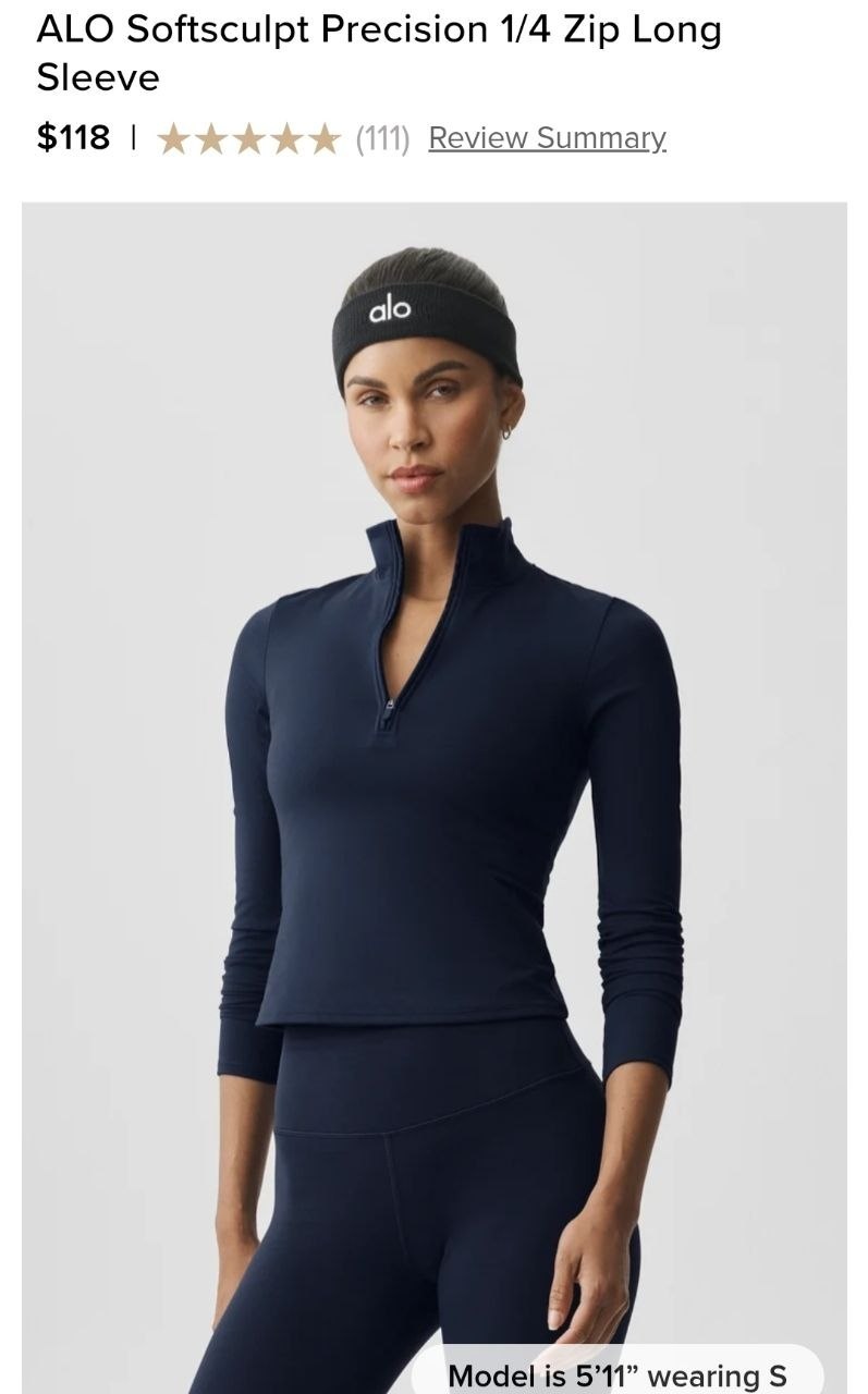 ALO Softsculpt Precision 1/4 Zip Long Sleeve