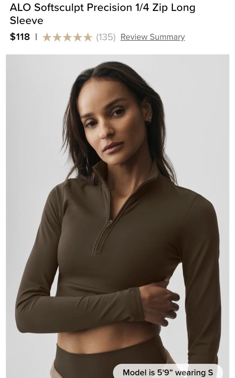 ALO Softsculpt Precision 1/4 Zip Long Sleeve