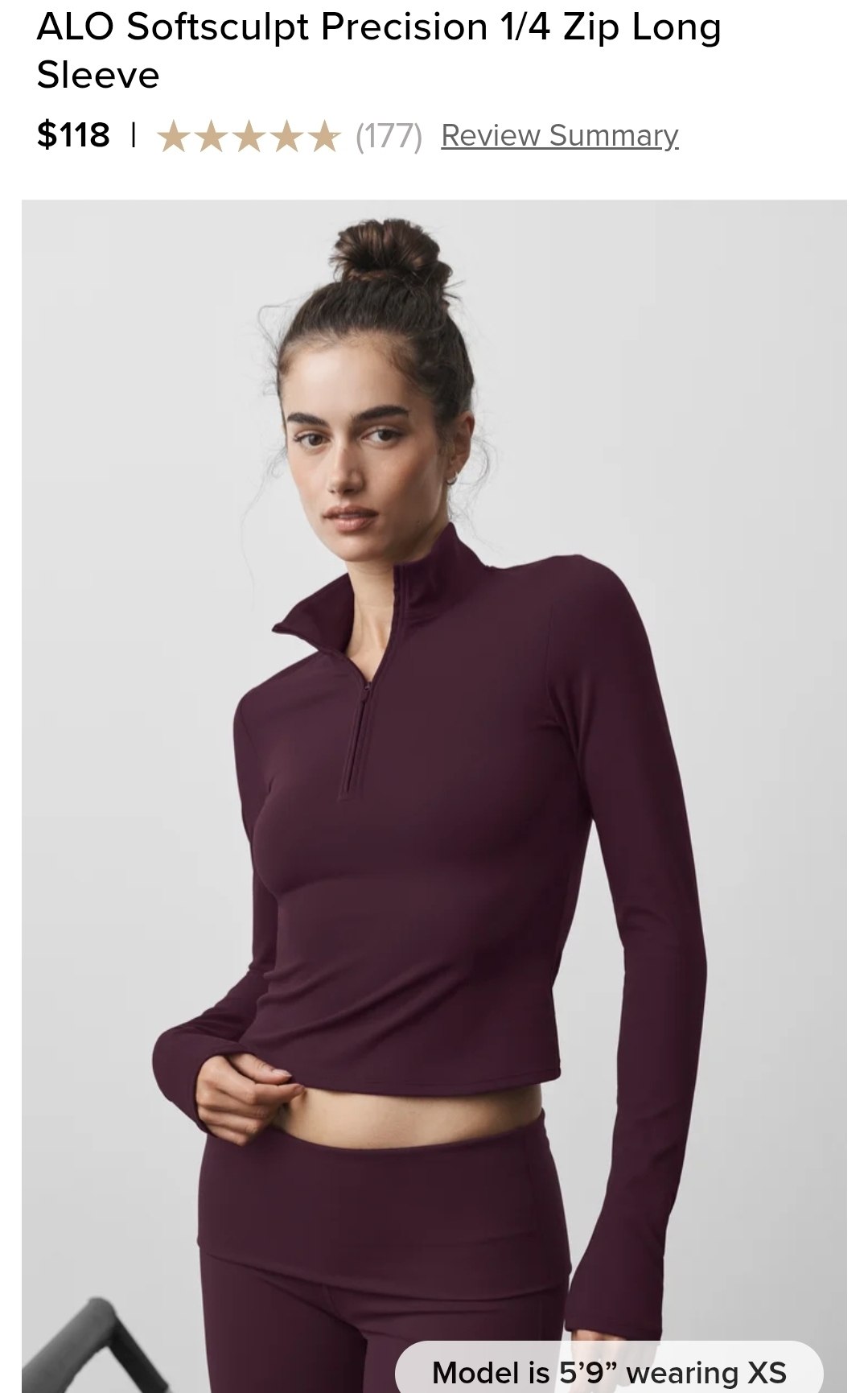 ALO Softsculpt Precision 1/4 Zip Long Sleeve