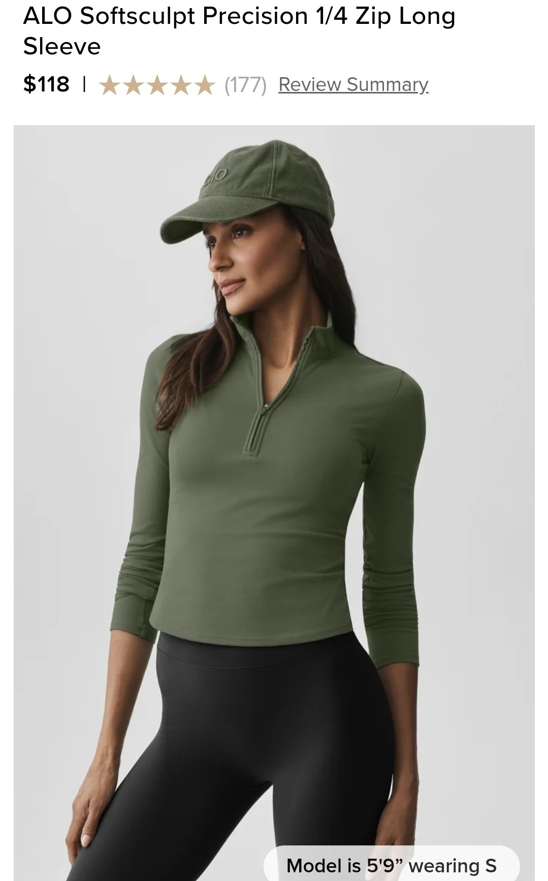 ALO Softsculpt Precision 1/4 Zip Long Sleeve