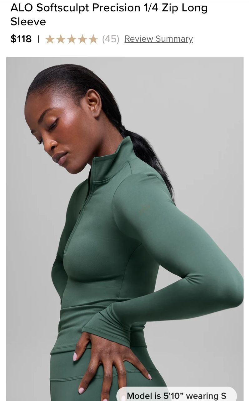 ALO Softsculpt Precision 1/4 Zip Long Sleeve