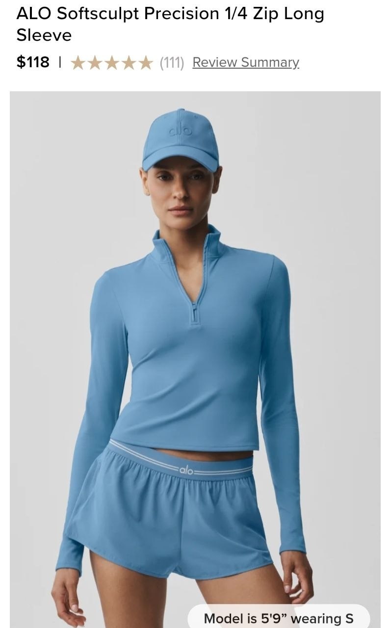ALO Softsculpt Precision 1/4 Zip Long Sleeve