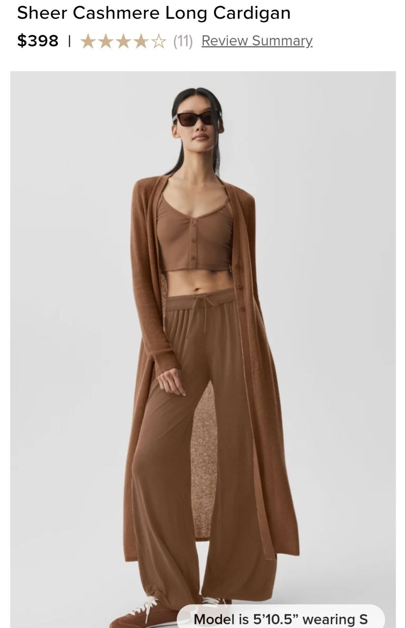Sheer Cashmere Long Cardigan