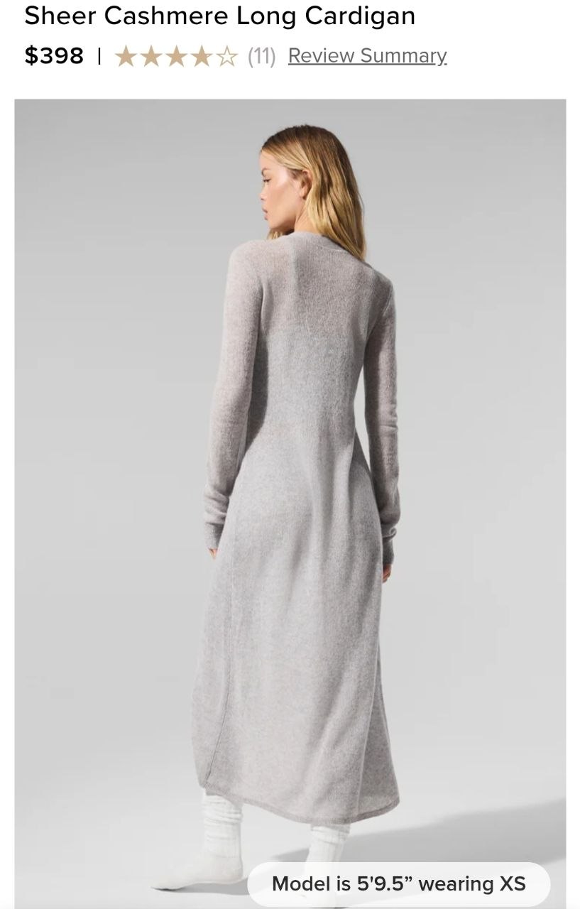 Sheer Cashmere Long Cardigan