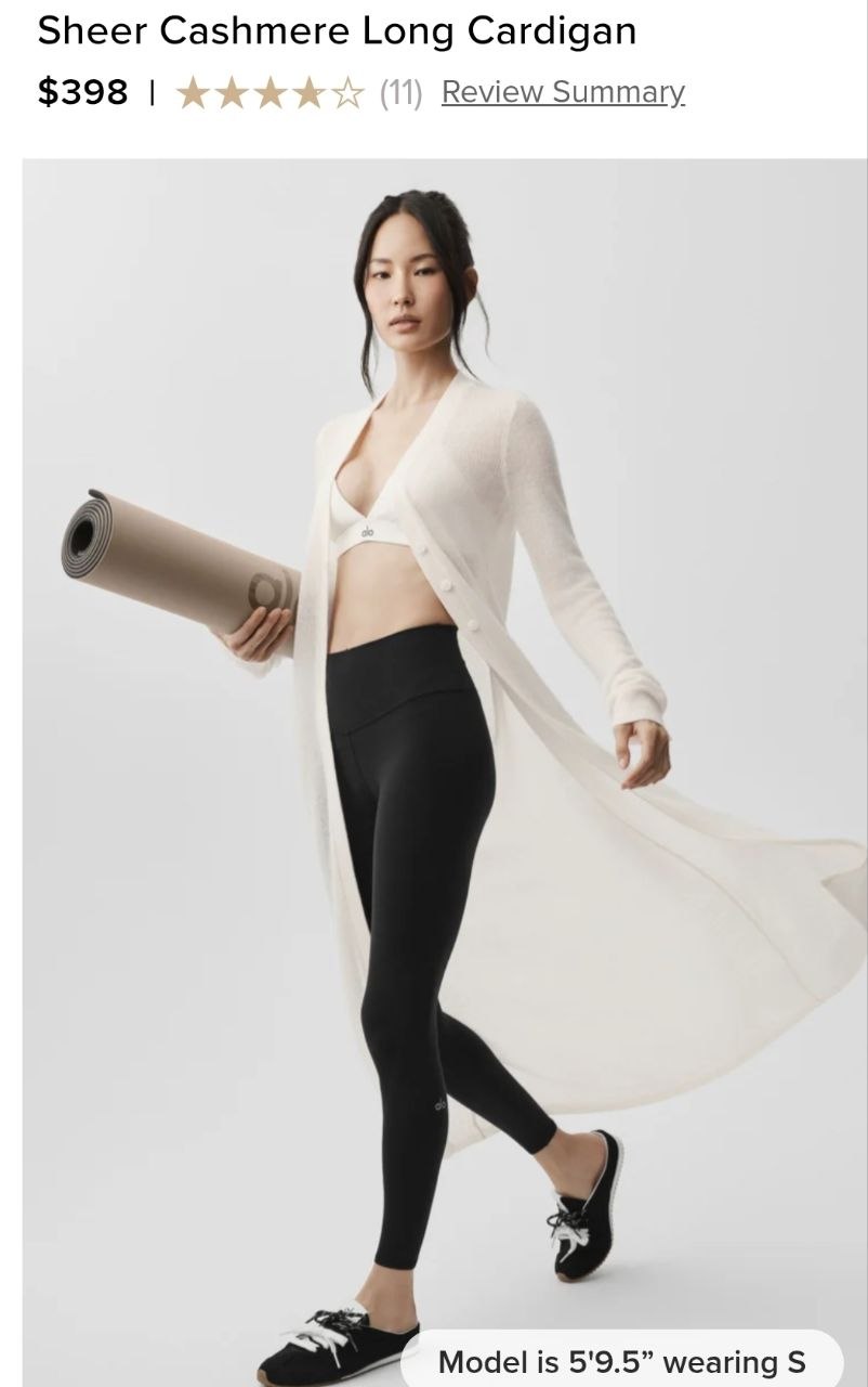 Sheer Cashmere Long Cardigan