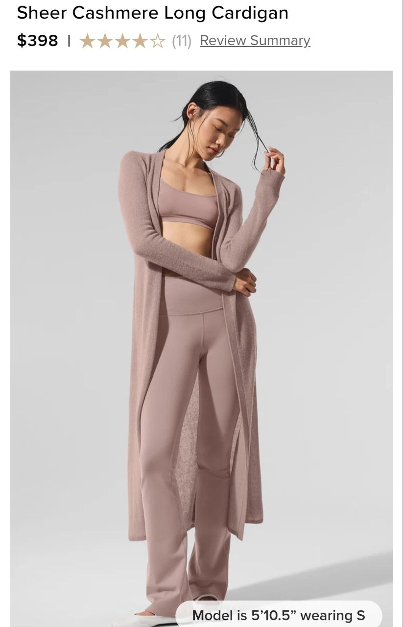 Sheer Cashmere Long Cardigan