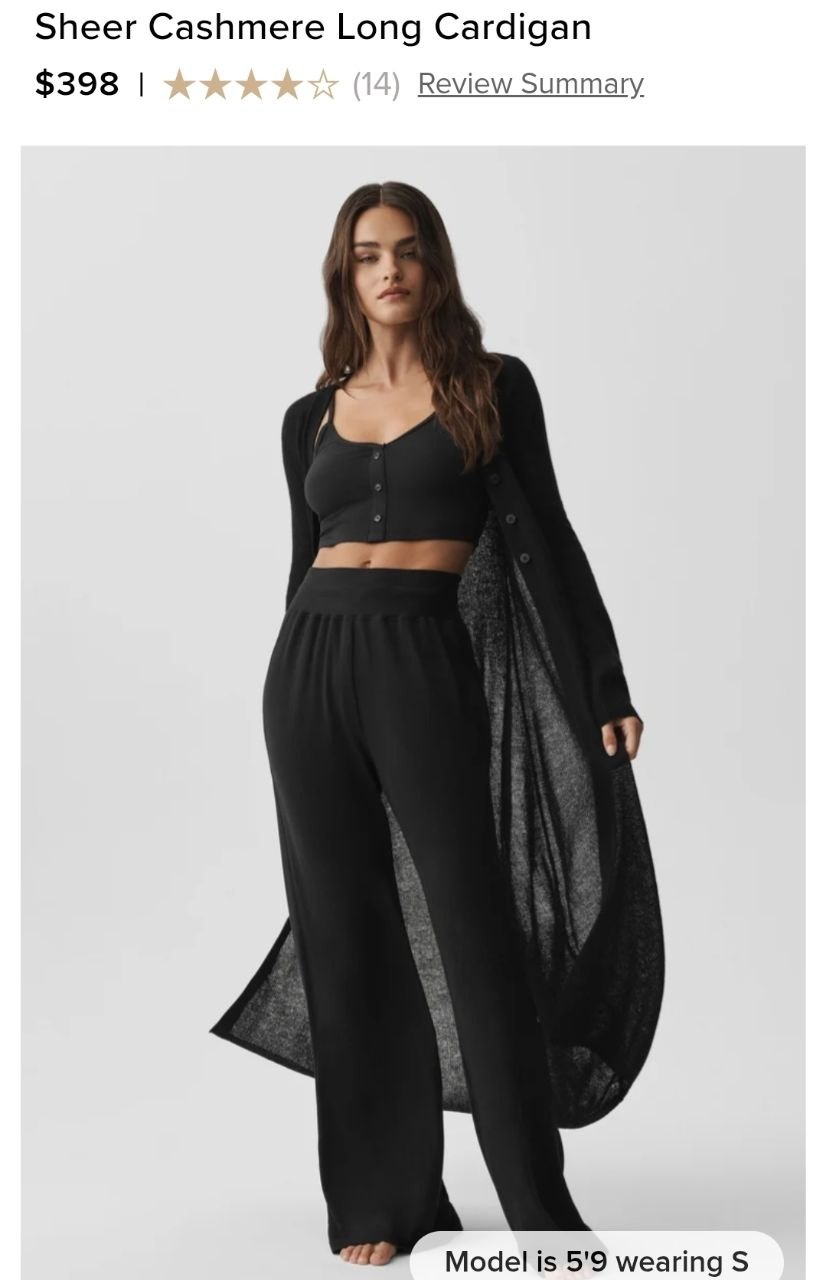 Sheer Cashmere Long Cardigan