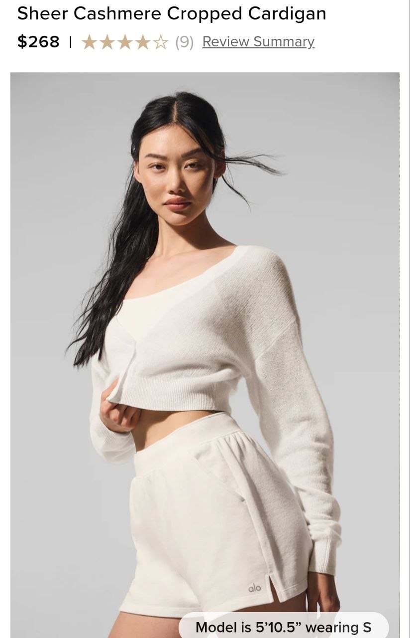 Sheer Cashmere Cropped Cardigan