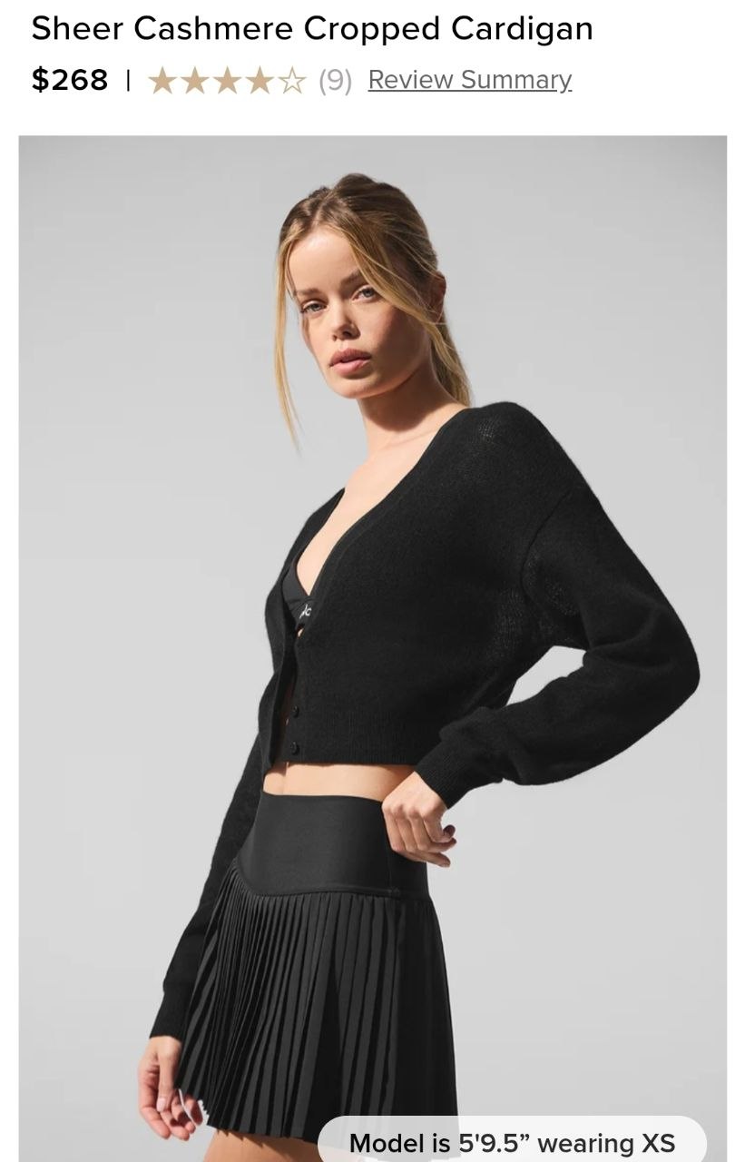 Sheer Cashmere Cropped Cardigan