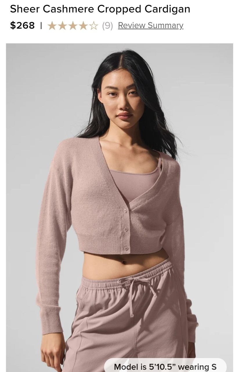 Sheer Cashmere Cropped Cardigan