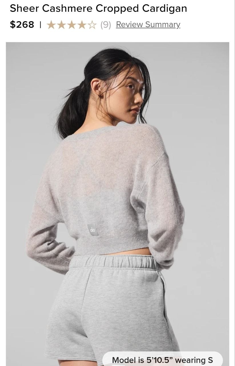 Sheer Cashmere Cropped Cardigan