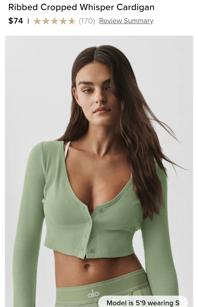 Ribbed Cropped Whisper Cardigan