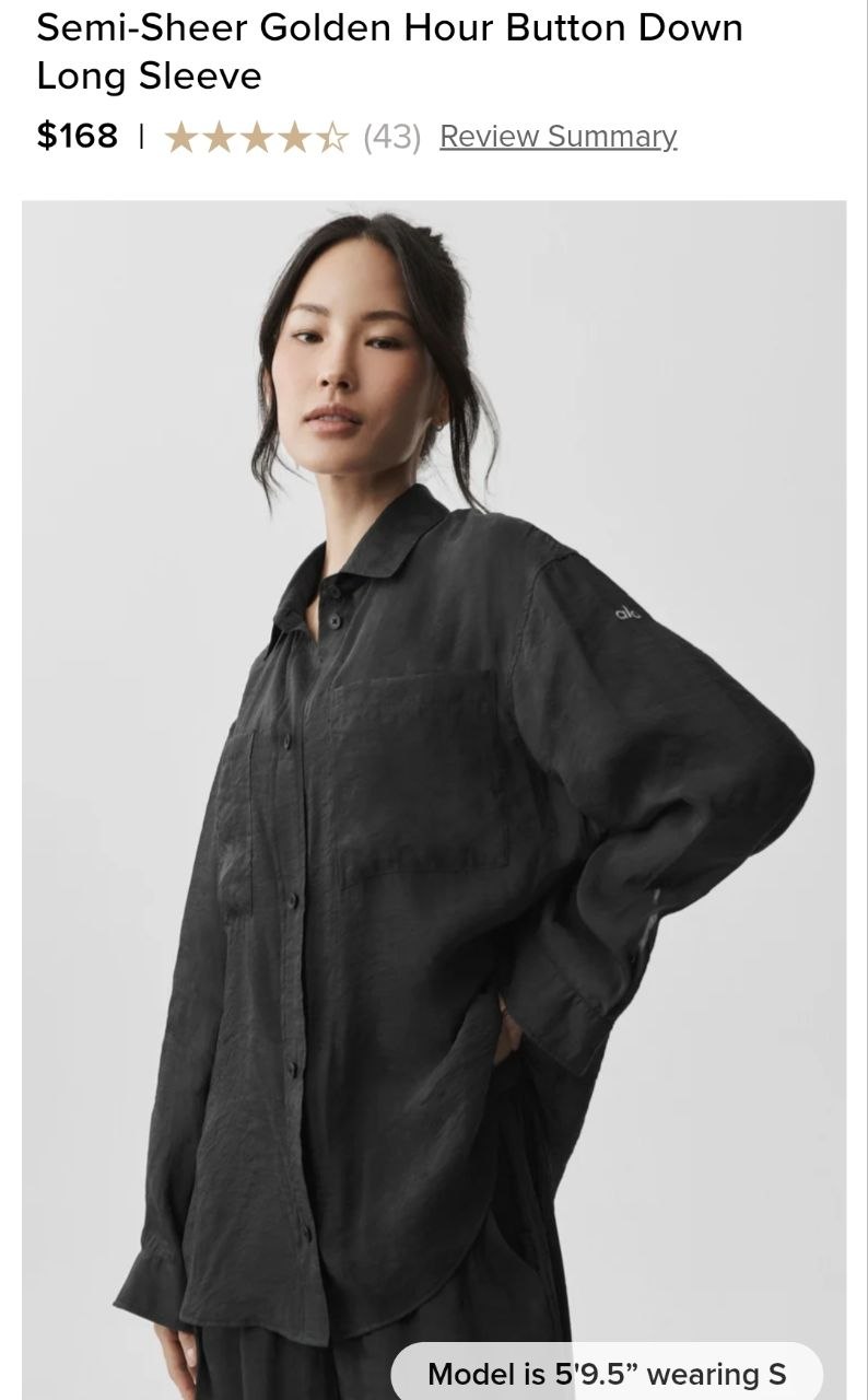 Semi-Sheer Golden Hour Button Down Long Sleeve