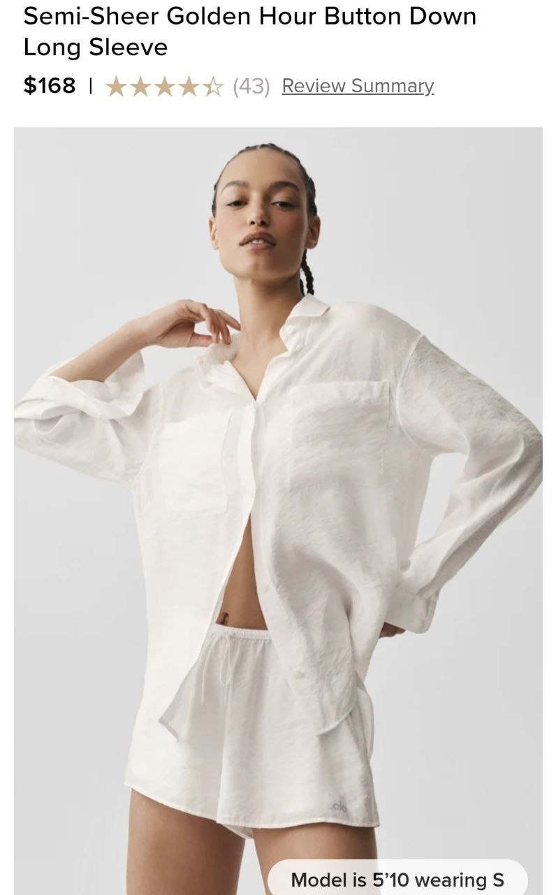 Semi-Sheer Golden Hour Button Down Long Sleeve