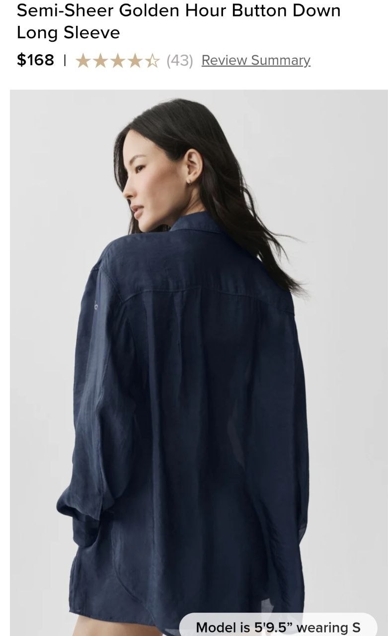 Semi-Sheer Golden Hour Button Down Long Sleeve