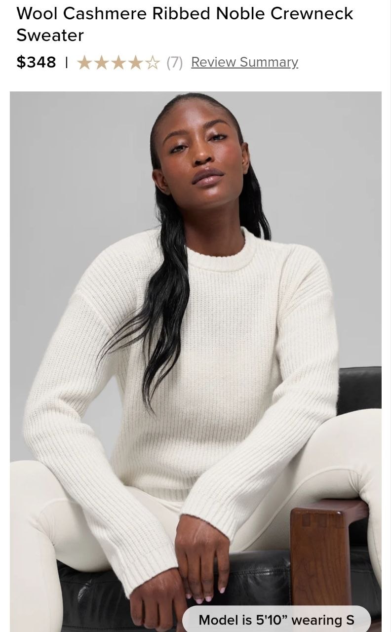 Wool Cashmere Ribbed Noble Crewneck Sweater