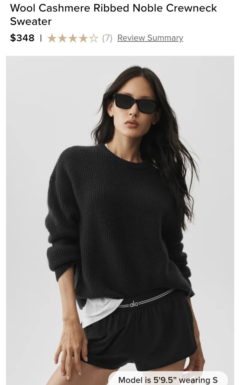 Wool Cashmere Ribbed Noble Crewneck Sweater