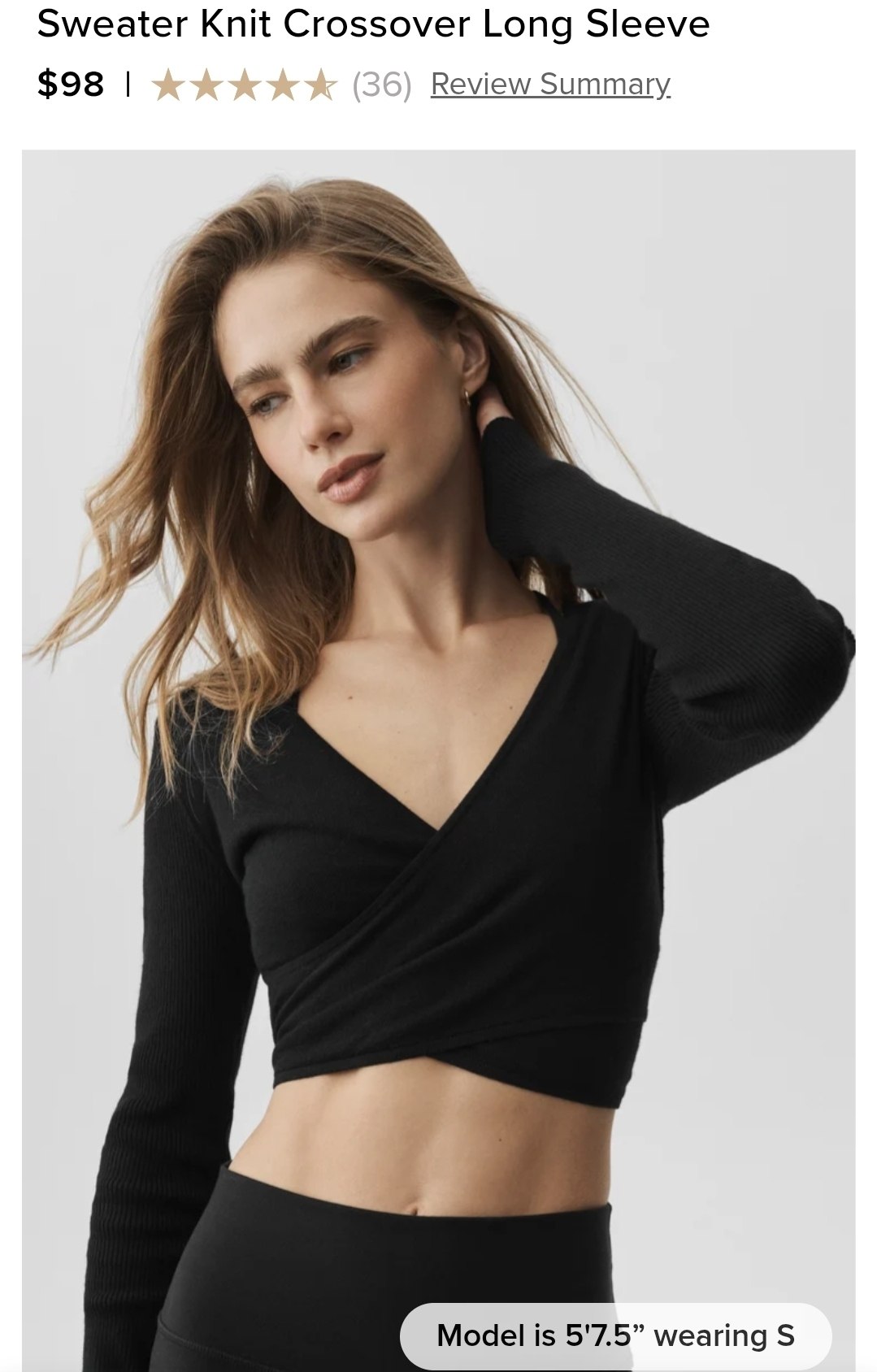 Sweater Knit Crossover Long Sleeve
