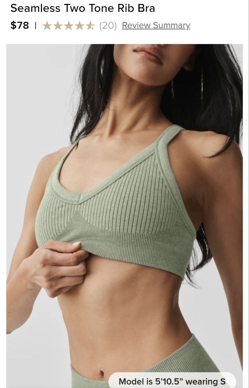 Seamless Two Tone Rib Bra