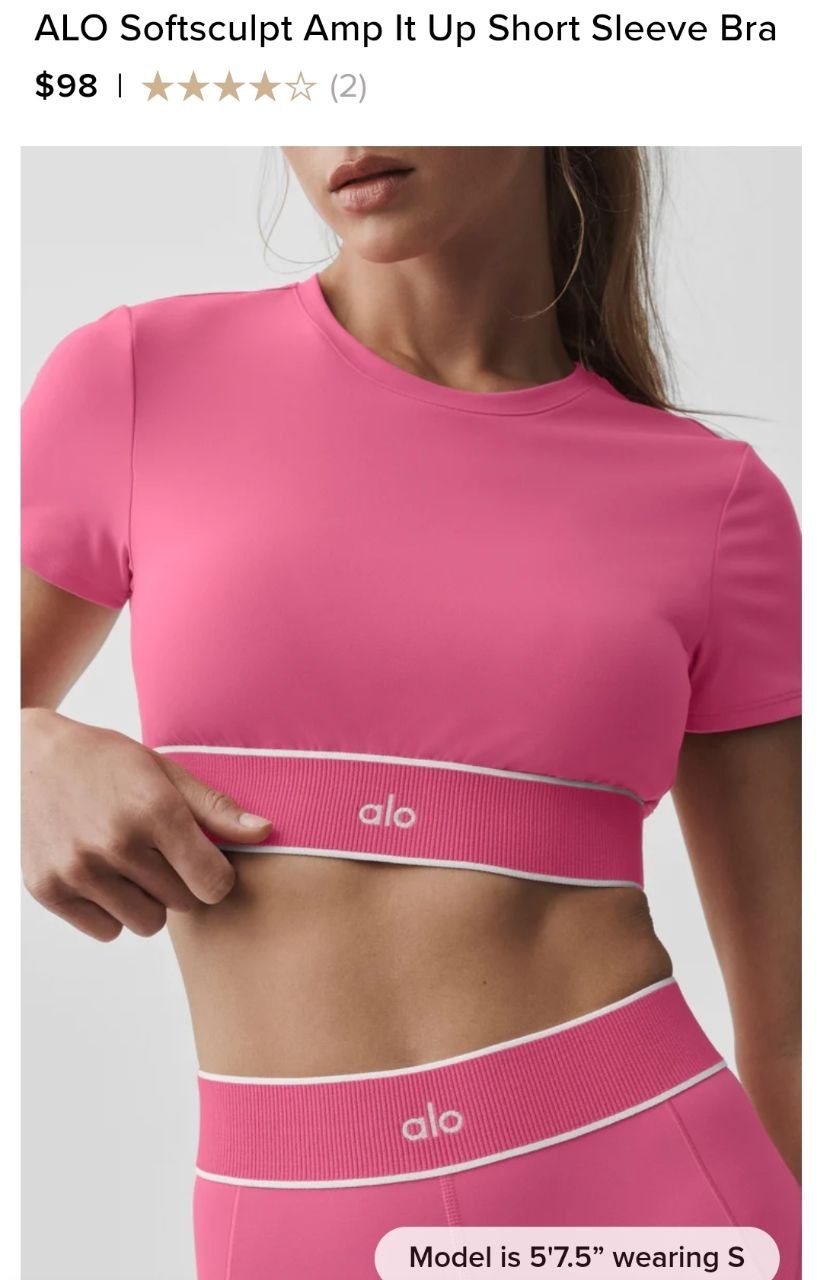 ALO Softsculpt Amp It Up Short Sleeve Bra