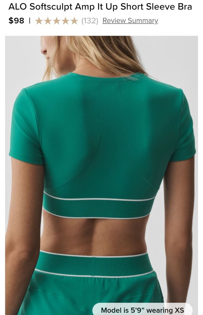 ALO Softsculpt Amp It Up Short Sleeve Bra