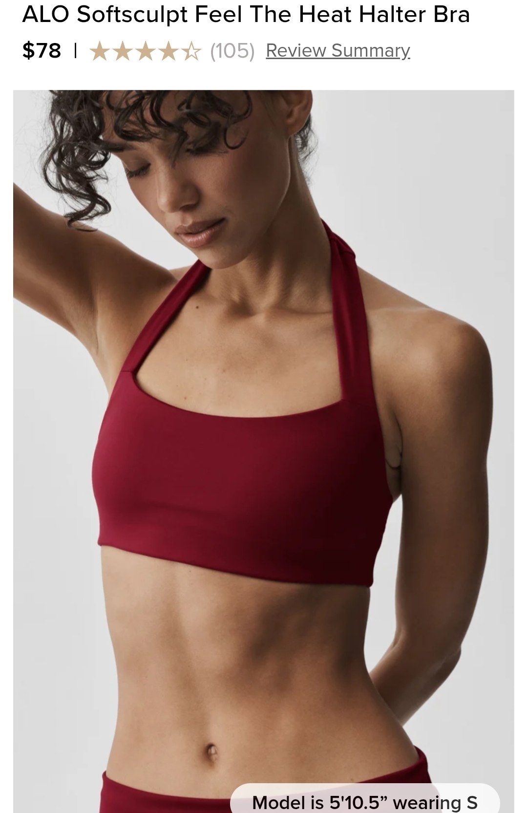 ALO Softsculpt Feel The Heat Halter Bra