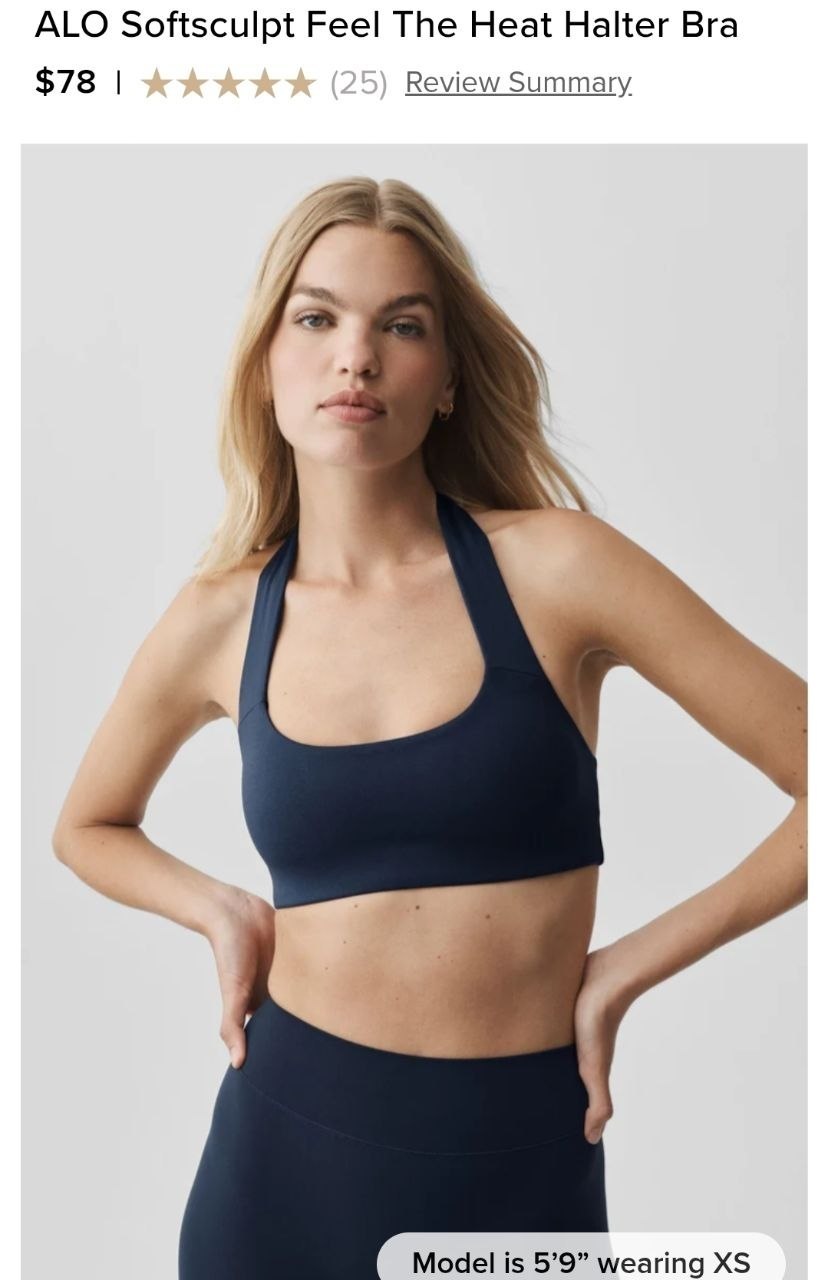 ALO Softsculpt Feel The Heat Halter Bra