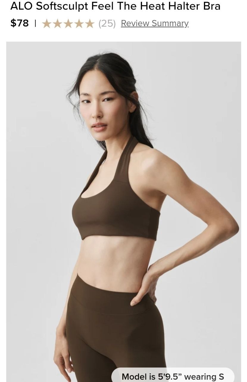 ALO Softsculpt Feel The Heat Halter Bra