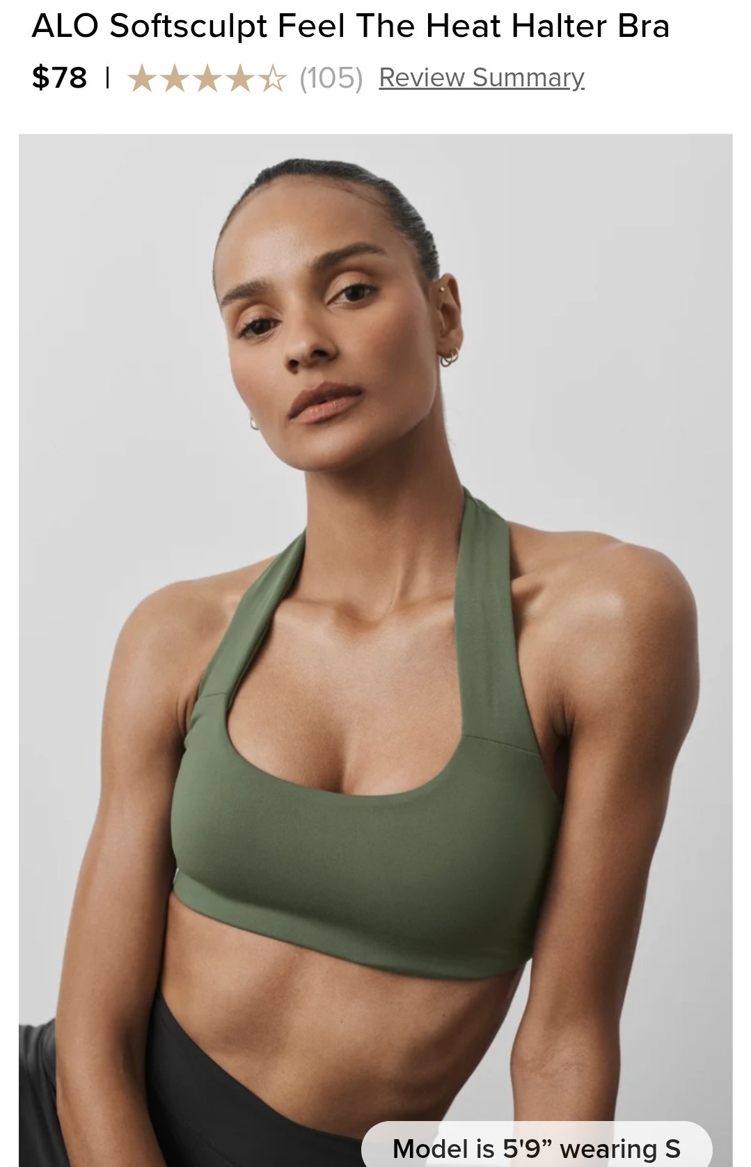 ALO Softsculpt Feel The Heat Halter Bra