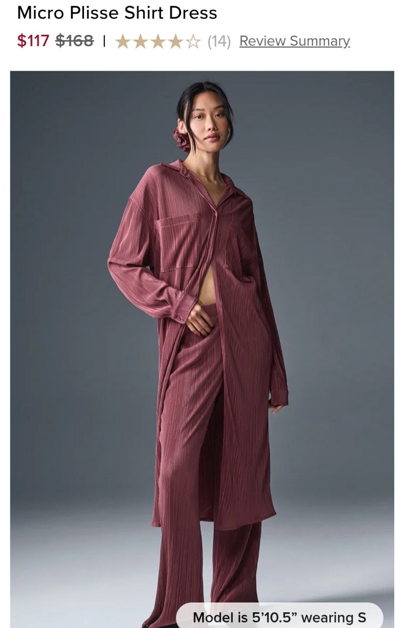 Micro Plisse Shirt Dress