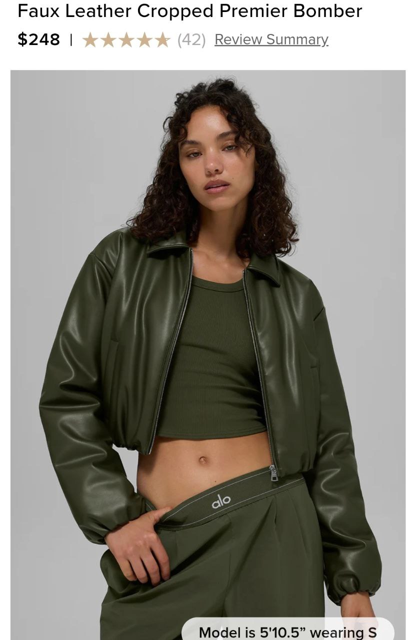 Faux Leather Cropped Premier Bomber