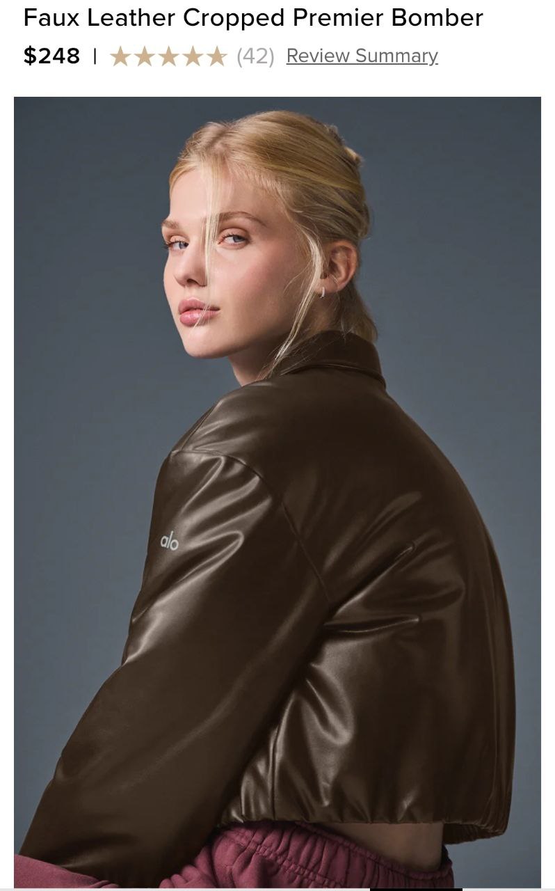 Faux Leather Cropped Premier Bomber