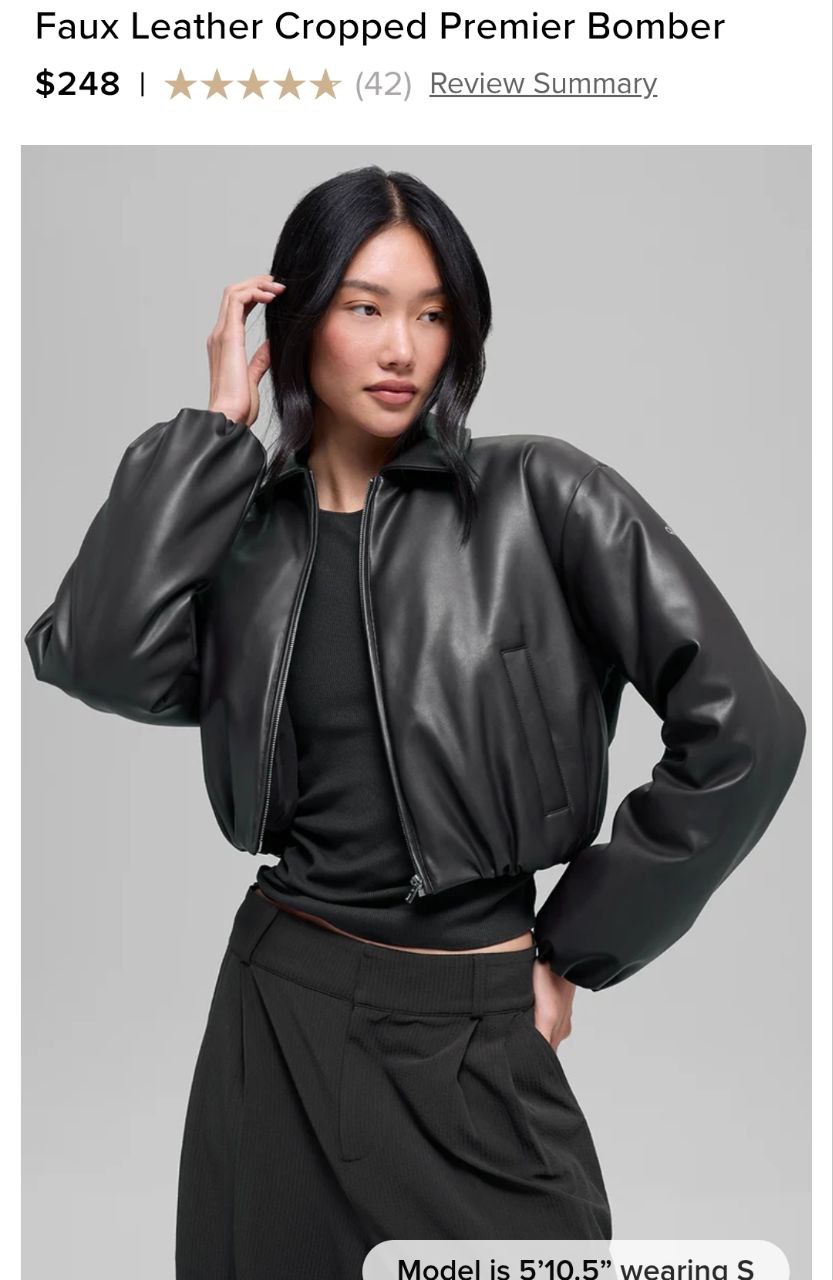 Faux Leather Cropped Premier Bomber