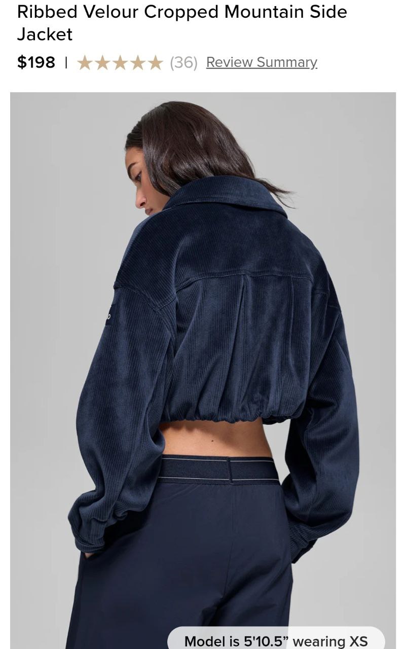 Ribbed Velour Cropped Mountain Side Jacket