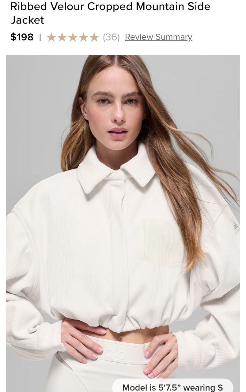 Ribbed Velour Cropped Mountain Side Jacket