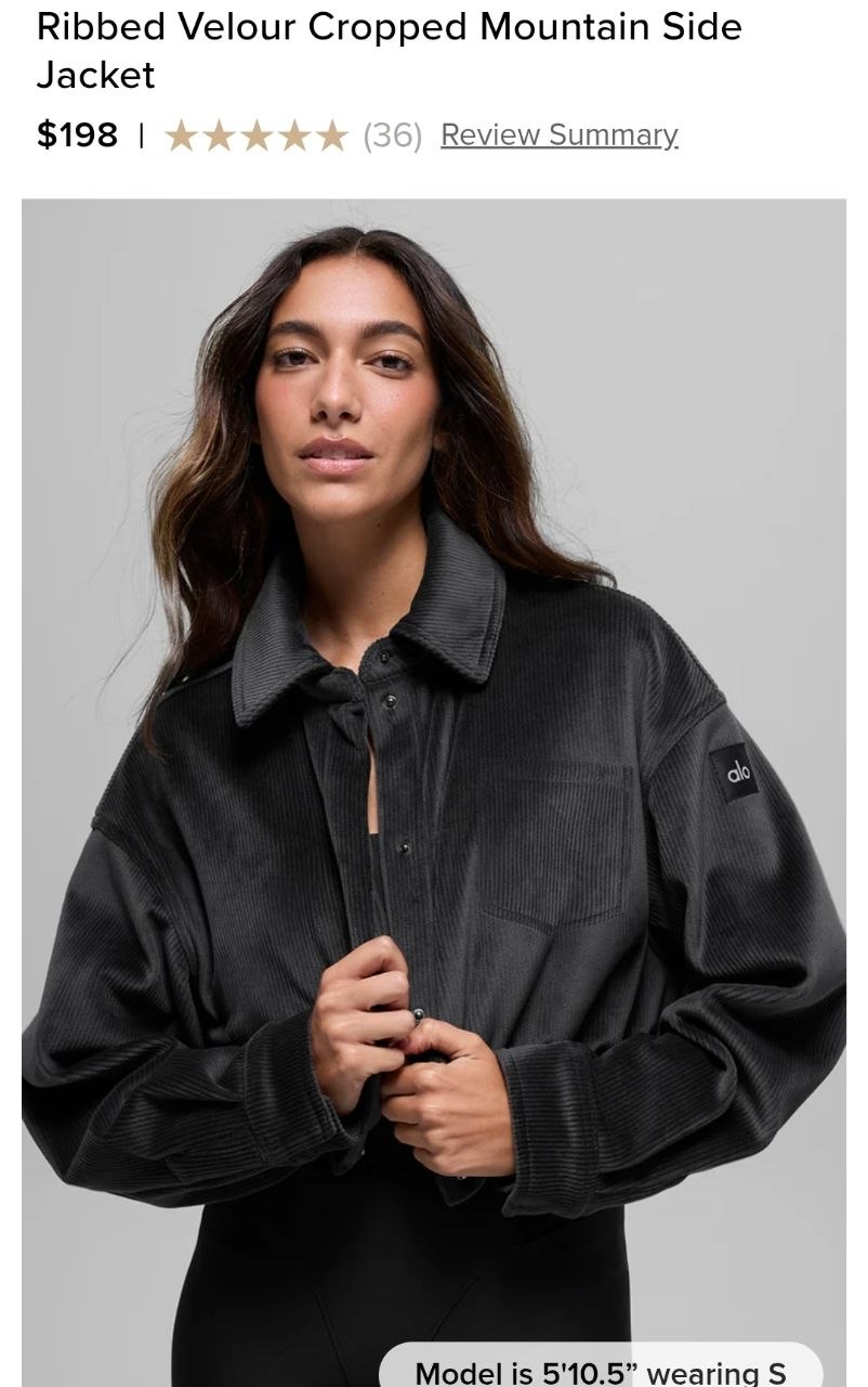 Ribbed Velour Cropped Mountain Side Jacket