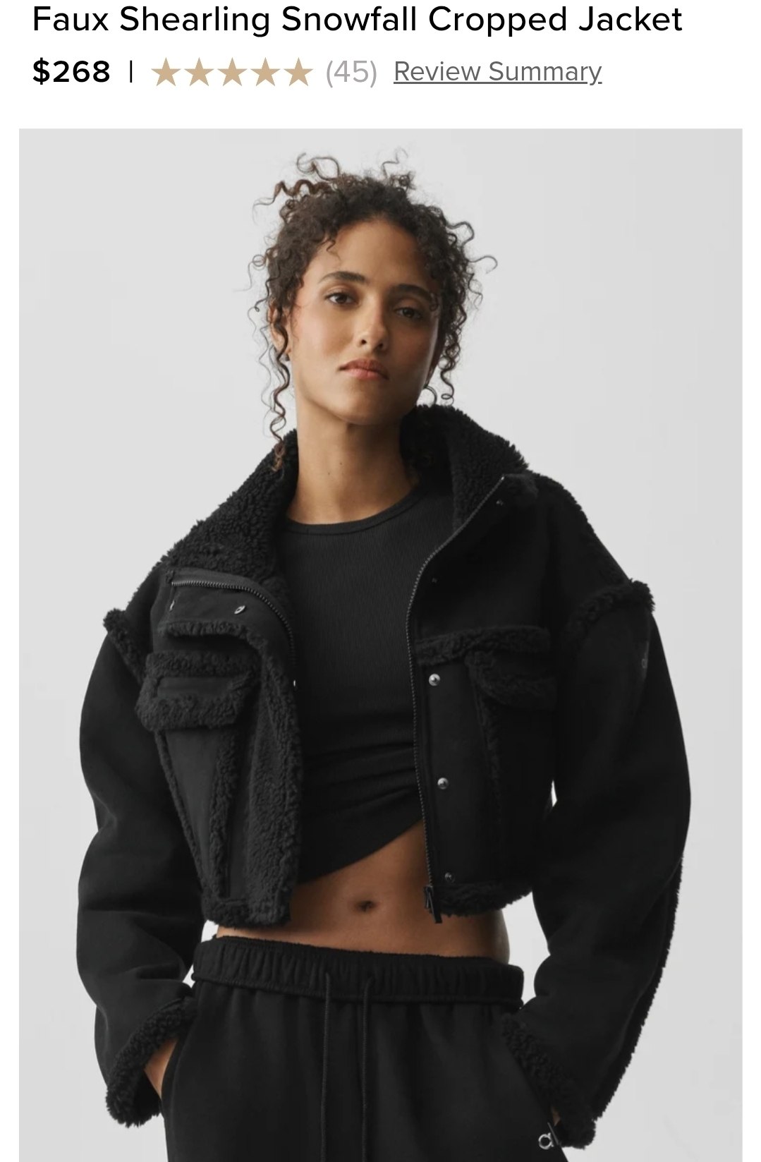 Faux Shearling Snowfall Cropped Jacket