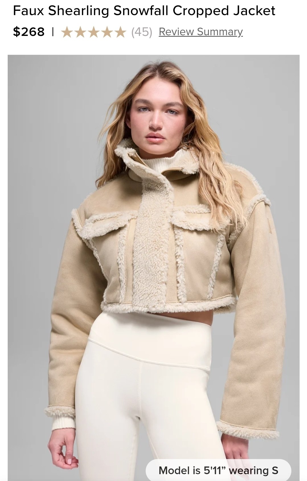 Faux Shearling Snowfall Cropped Jacket