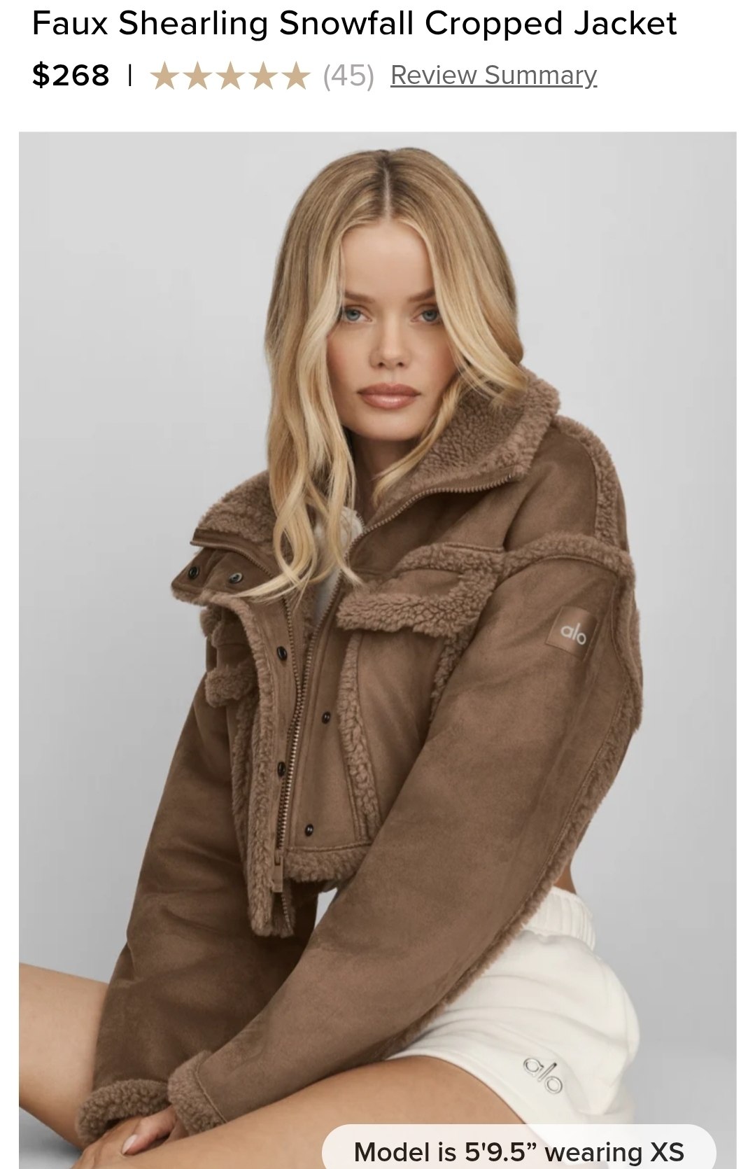 Faux Shearling Snowfall Cropped Jacket