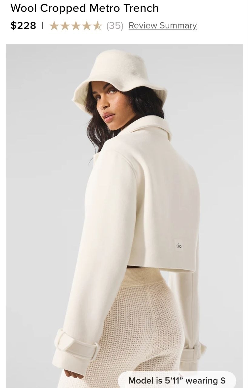 Wool Cropped Metro Trench