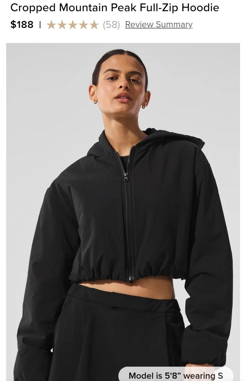Cropped Mountain Peak Full-Zip Hoodie