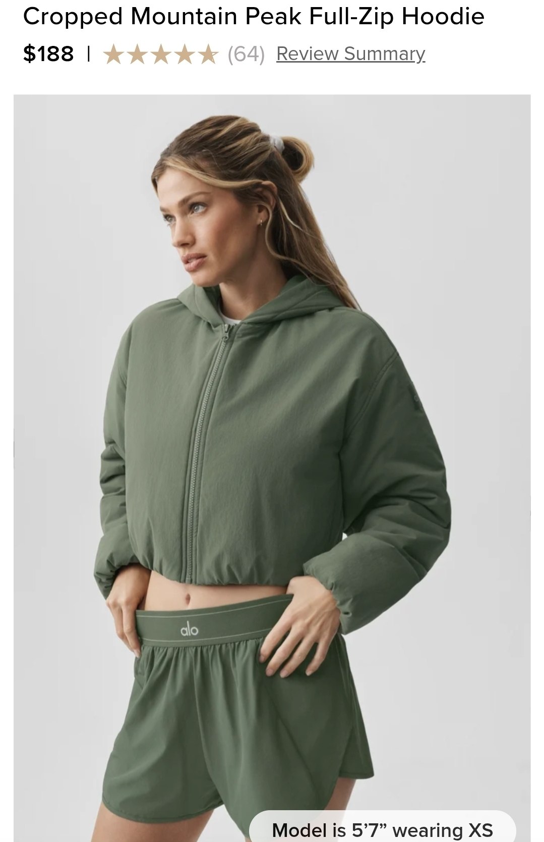 Cropped Mountain Peak Full-Zip Hoodie