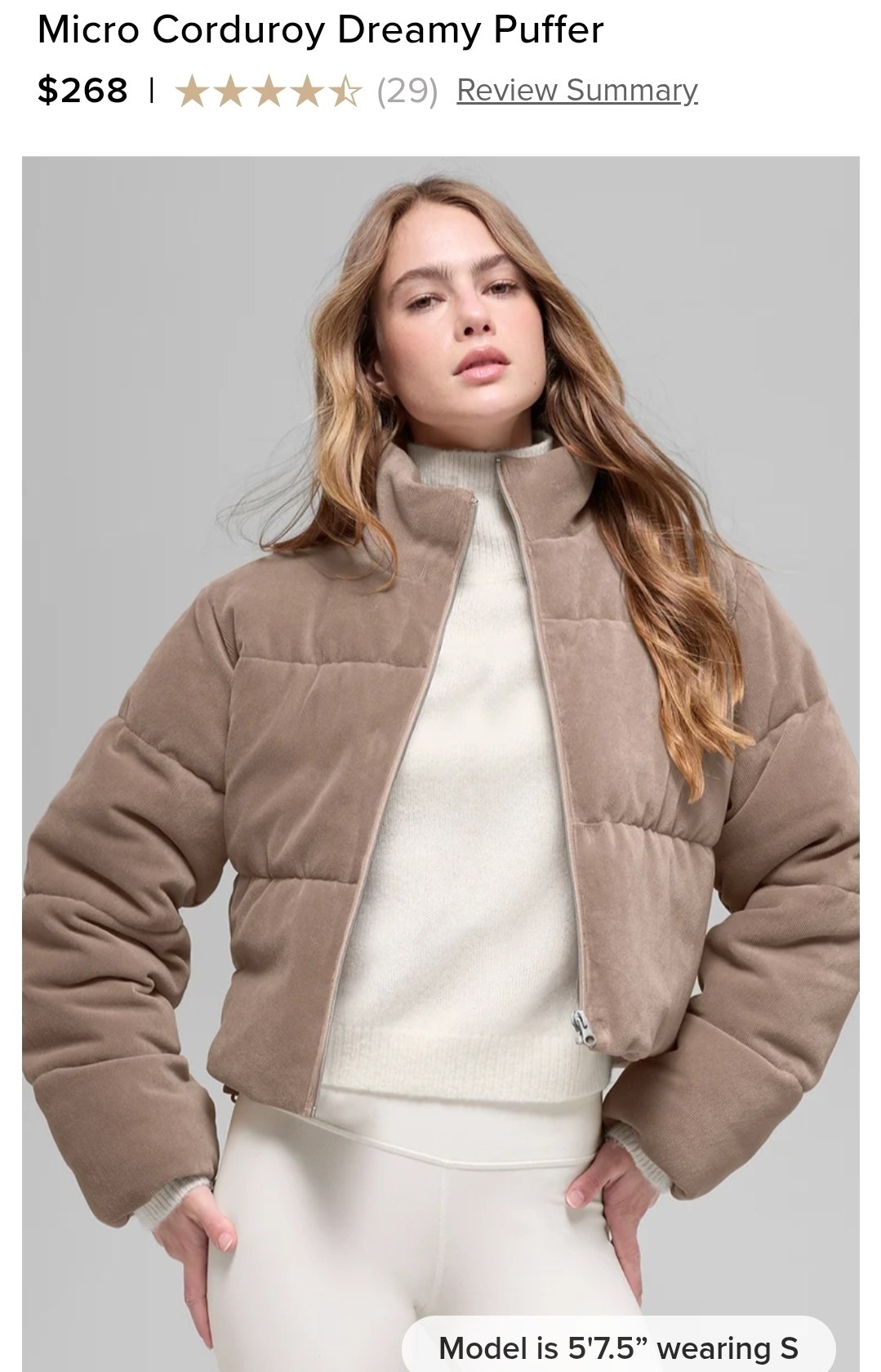 Micro Corduroy Dreamy Puffer