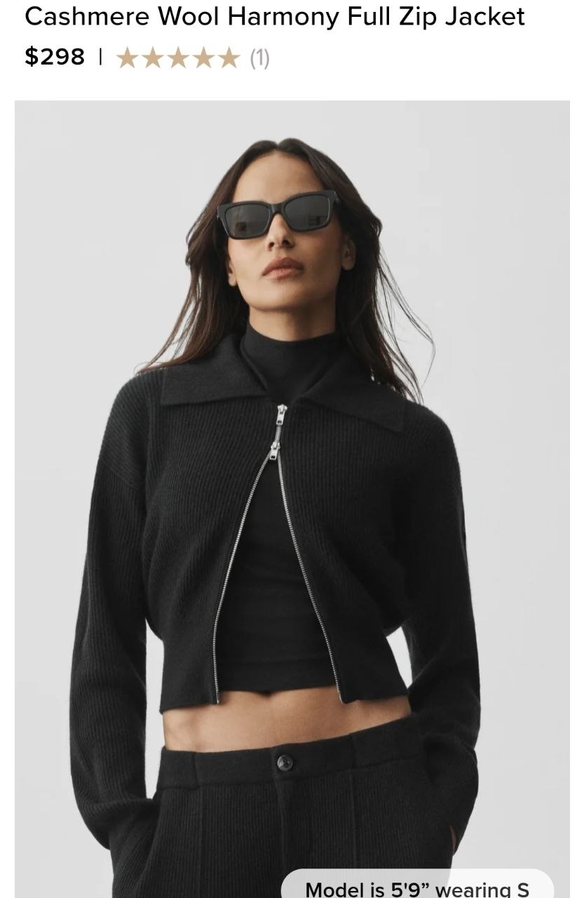 Cashmere Wool Harmony Full Zip Jacket