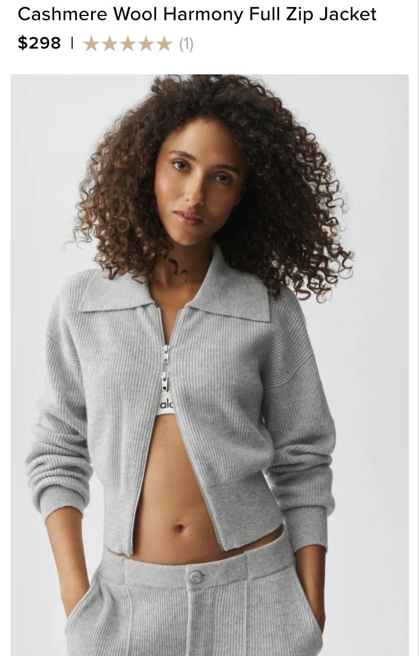 Cashmere Wool Harmony Full Zip Jacket