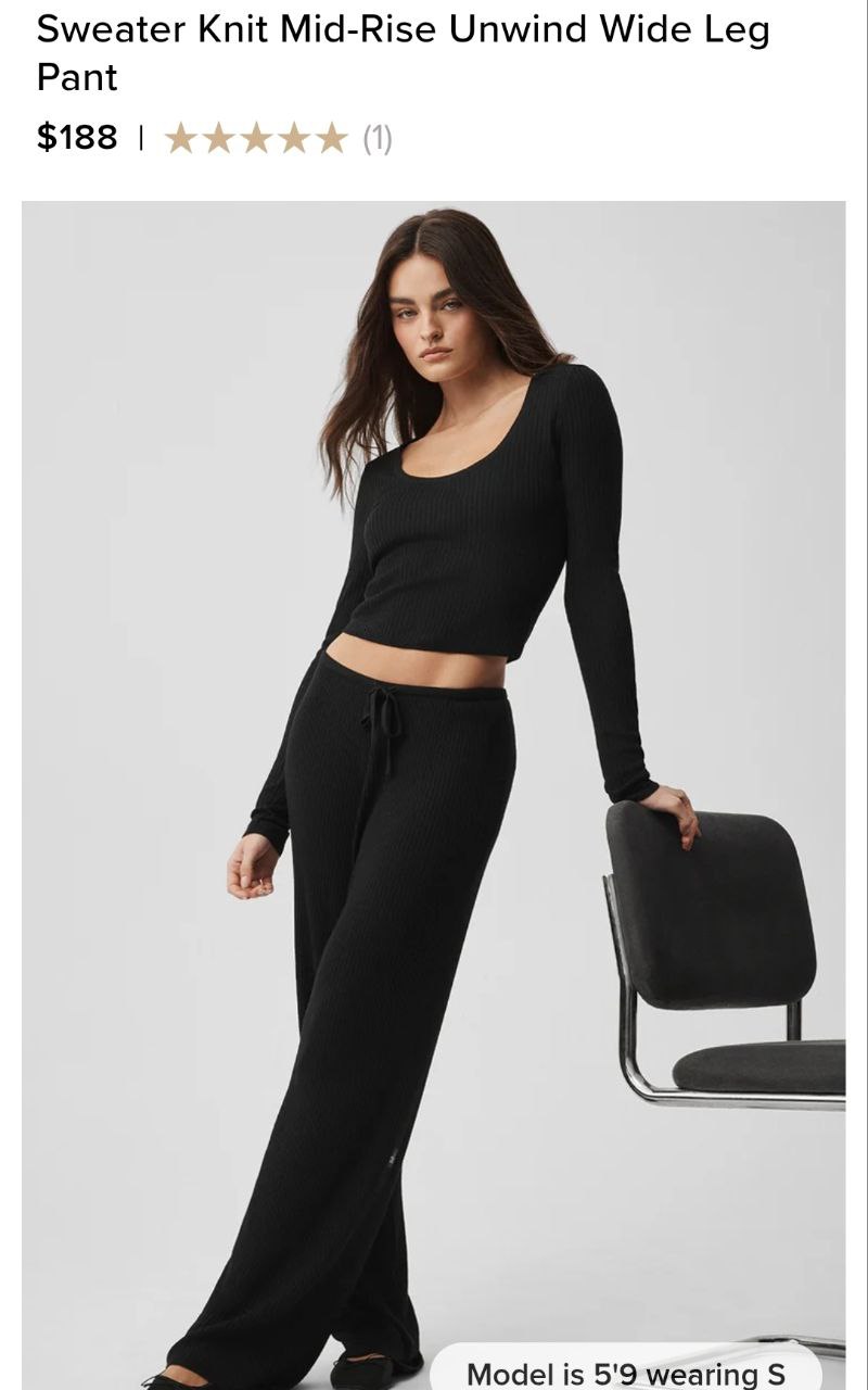 Sweater Knit Mid-Rise Unwind Wide Leg Pant