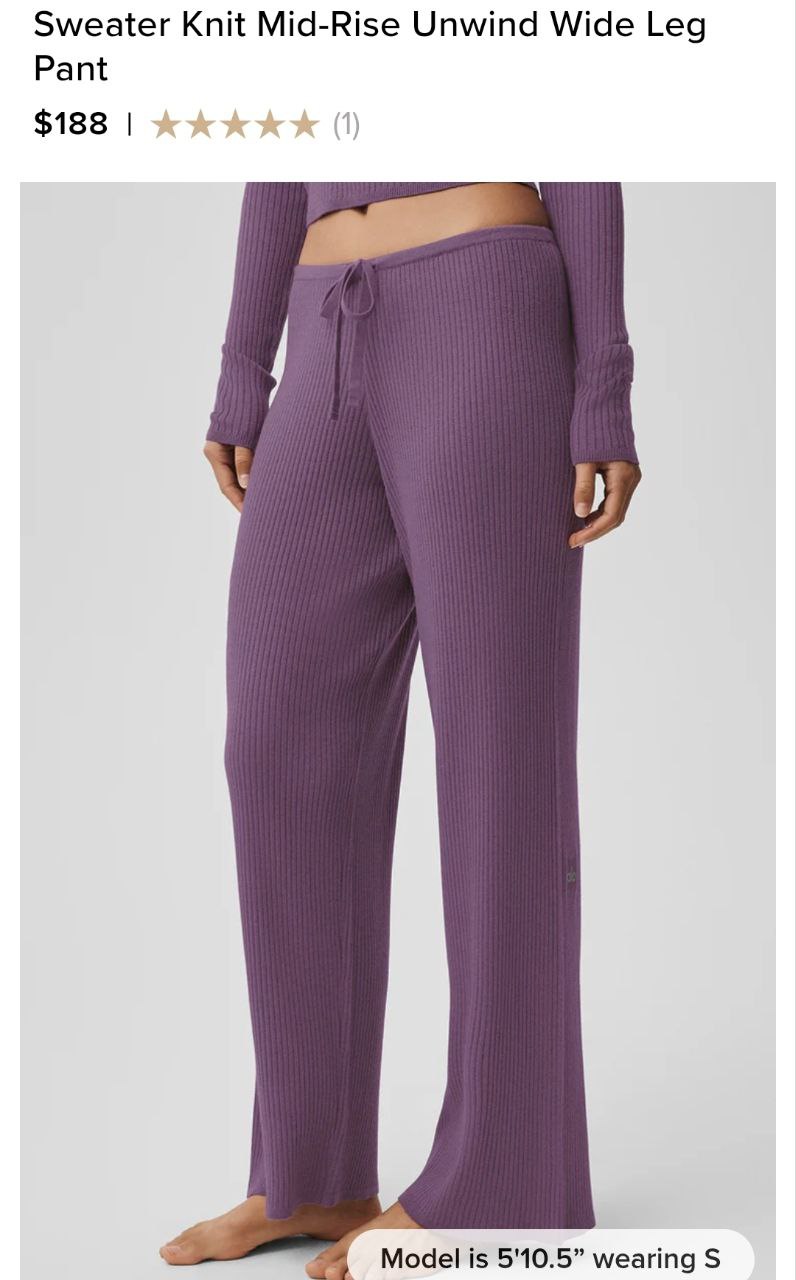 Sweater Knit Mid-Rise Unwind Wide Leg Pant